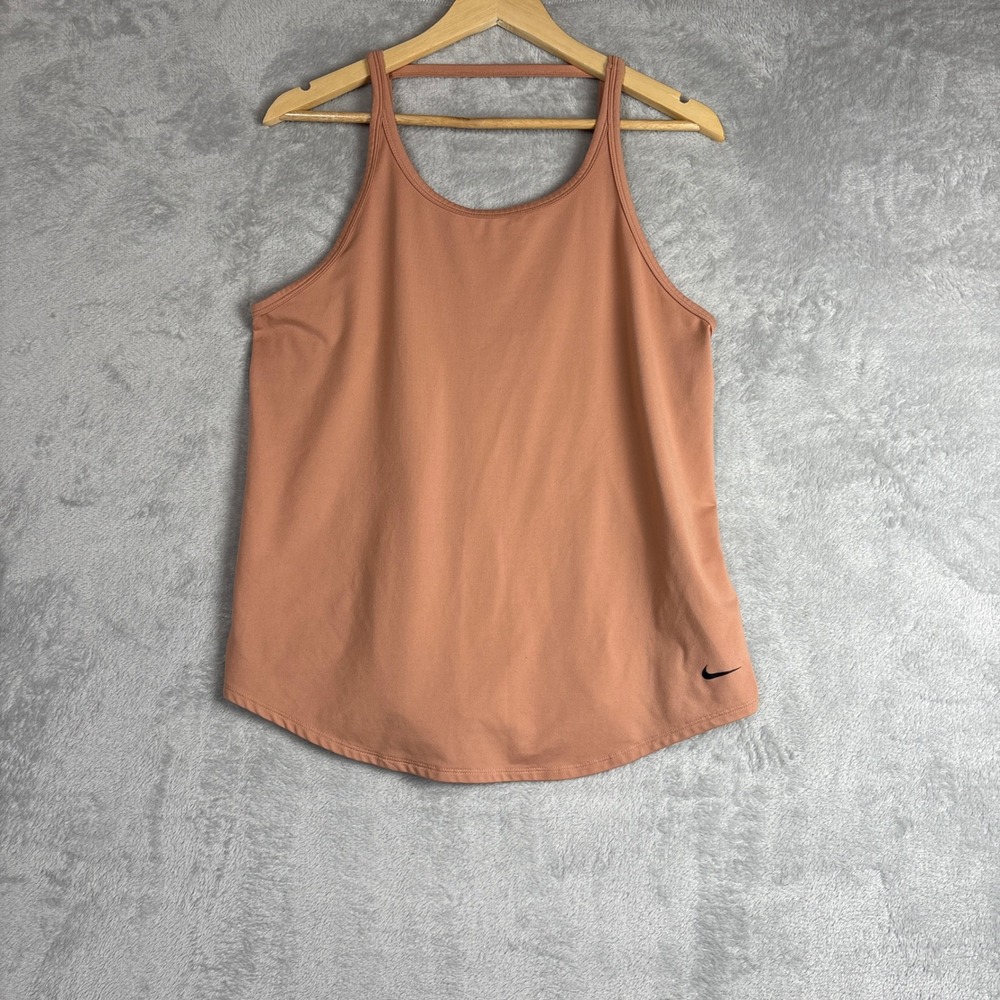 Nike Womens High Neck Active Tank Top Terracotta Clay Scoop Back Size M 0372